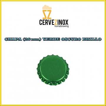 Chapa (26 mm) Verde Oscuro Brillo - Cervezinox